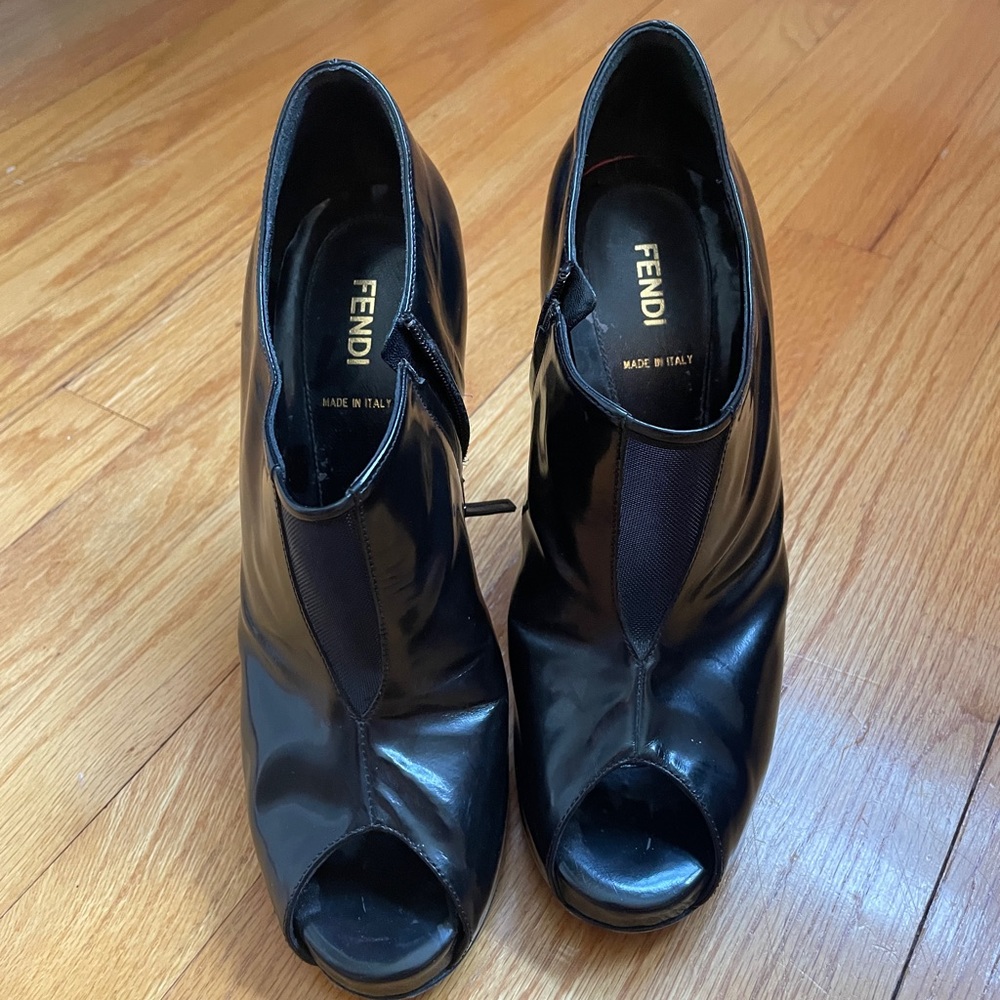 Fendi peep toe booties